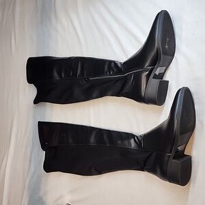 Fresh connection over the knee vegan leather black size 7.5